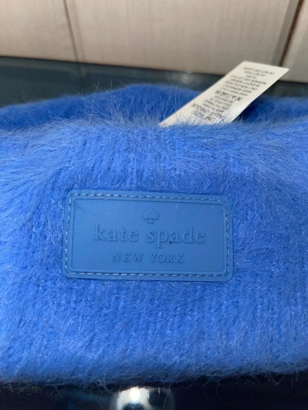 Kate Spade ♠️ Headband in Solid Blue Fuzzy Colorblock Winter Classic Preppy NWT